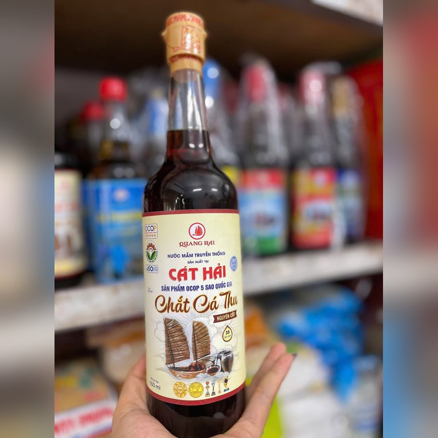 Nước mắm Cát Hải Chắt Cá Thu – OCOP 5 sao